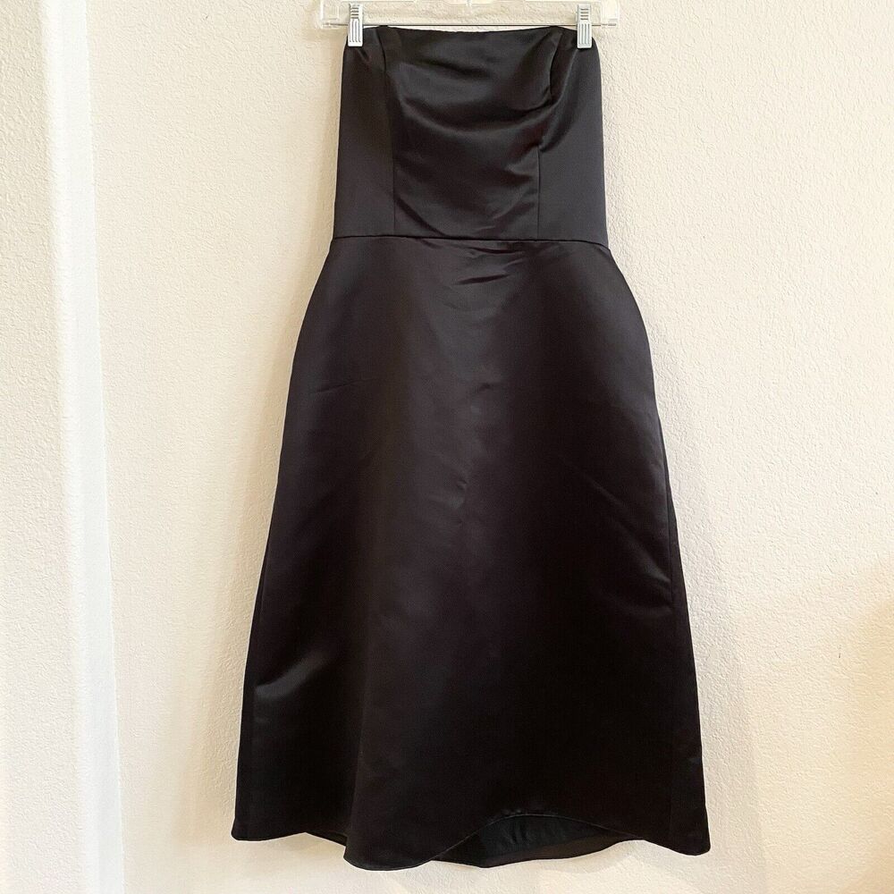 Bill Levkoff Dress Strapless‎ Black Classic Minimalist Formal Prom Wedding 10